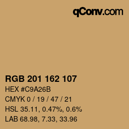 Color code: RGB 201 162 107 | qconv.com
