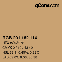 カラーコード: RGB 201 162 114 | qconv.com