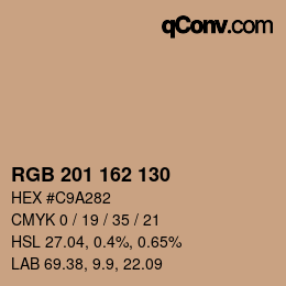 Color code: RGB 201 162 130 | qconv.com
