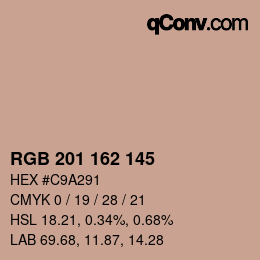 Color code: RGB 201 162 145 | qconv.com
