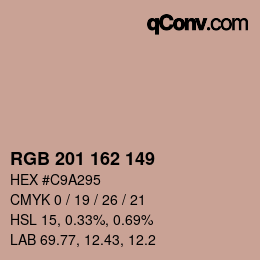 Color code: RGB 201 162 149 | qconv.com