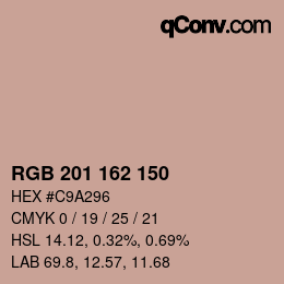 カラーコード: RGB 201 162 150 | qconv.com
