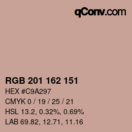 Color code: RGB 201 162 151 | qconv.com