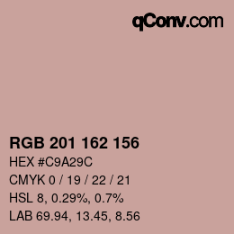 カラーコード: RGB 201 162 156 | qconv.com