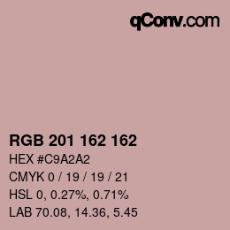 Código de color: RGB 201 162 162 | qconv.com