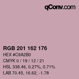 Color code: RGB 201 162 176 | qconv.com