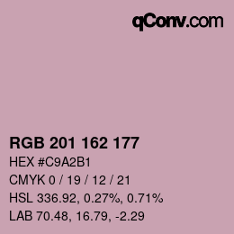 カラーコード: RGB 201 162 177 | qconv.com
