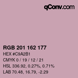 Color code: RGB 201 162 177 | qconv.com