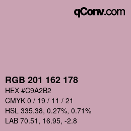 Farbcode: RGB 201 162 178 | qconv.com