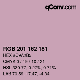 Color code: RGB 201 162 181 | qconv.com