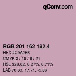 カラーコード: RGB 201 162 182.4 | qconv.com