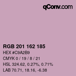 Color code: RGB 201 162 185 | qconv.com