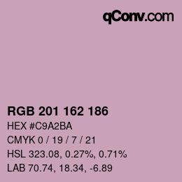 Color code: RGB 201 162 186 | qconv.com