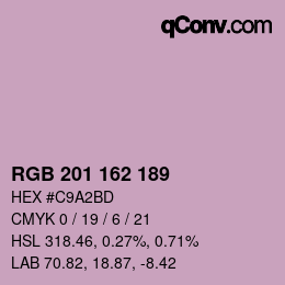 Color code: RGB 201 162 189 | qconv.com