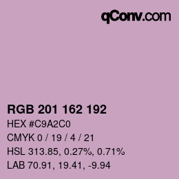 Color code: RGB 201 162 192 | qconv.com