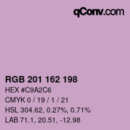Color code: RGB 201 162 198 | qconv.com