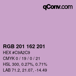 Color code: RGB 201 162 201 | qconv.com