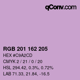 Color code: RGB 201 162 205 | qconv.com