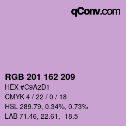 カラーコード: RGB 201 162 209 | qconv.com