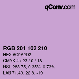カラーコード: RGB 201 162 210 | qconv.com