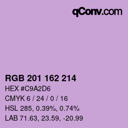 Color code: RGB 201 162 214 | qconv.com