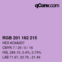 Color code: RGB 201 162 215 | qconv.com