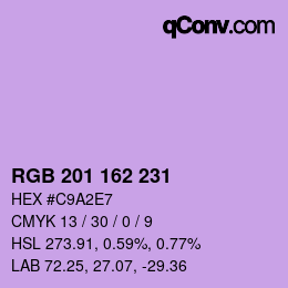 Farbcode: RGB 201 162 231 | qconv.com