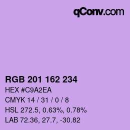 Color code: RGB 201 162 234 | qconv.com