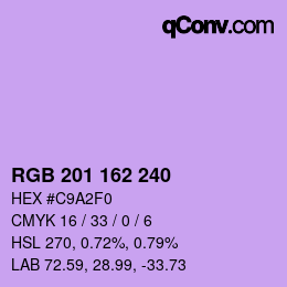 Color code: RGB 201 162 240 | qconv.com