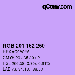 Código de color: RGB 201 162 250 | qconv.com