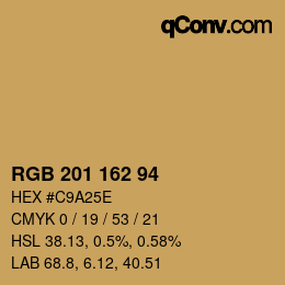 カラーコード: RGB 201 162 94 | qconv.com