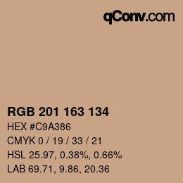 Color code: RGB 201 163 134 | qconv.com