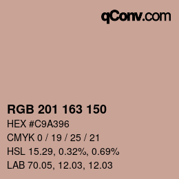 カラーコード: RGB 201 163 150 | qconv.com