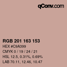 カラーコード: RGB 201 163 153 | qconv.com