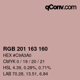 Color code: RGB 201 163 160 | qconv.com