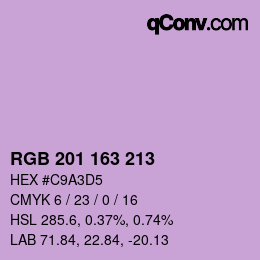 カラーコード: RGB 201 163 213 | qconv.com