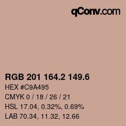 カラーコード: RGB 201 164.2 149.6 | qconv.com