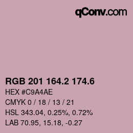 カラーコード: RGB 201 164.2 174.6 | qconv.com