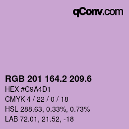 カラーコード: RGB 201 164.2 209.6 | qconv.com
