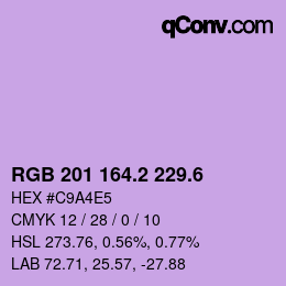 カラーコード: RGB 201 164.2 229.6 | qconv.com