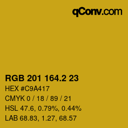 カラーコード: RGB 201 164.2 23 | qconv.com