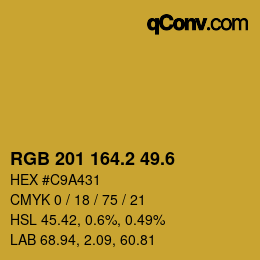 カラーコード: RGB 201 164.2 49.6 | qconv.com