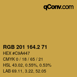 カラーコード: RGB 201 164.2 71 | qconv.com