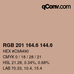 カラーコード: RGB 201 164.6 144.6 | qconv.com