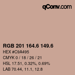 カラーコード: RGB 201 164.6 149.6 | qconv.com
