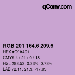 カラーコード: RGB 201 164.6 209.6 | qconv.com