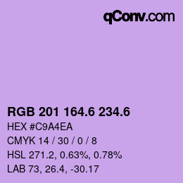 カラーコード: RGB 201 164.6 234.6 | qconv.com