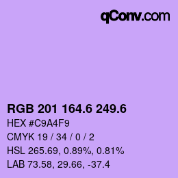 カラーコード: RGB 201 164.6 249.6 | qconv.com
