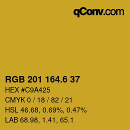 カラーコード: RGB 201 164.6 37 | qconv.com