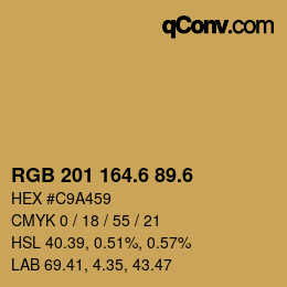 カラーコード: RGB 201 164.6 89.6 | qconv.com